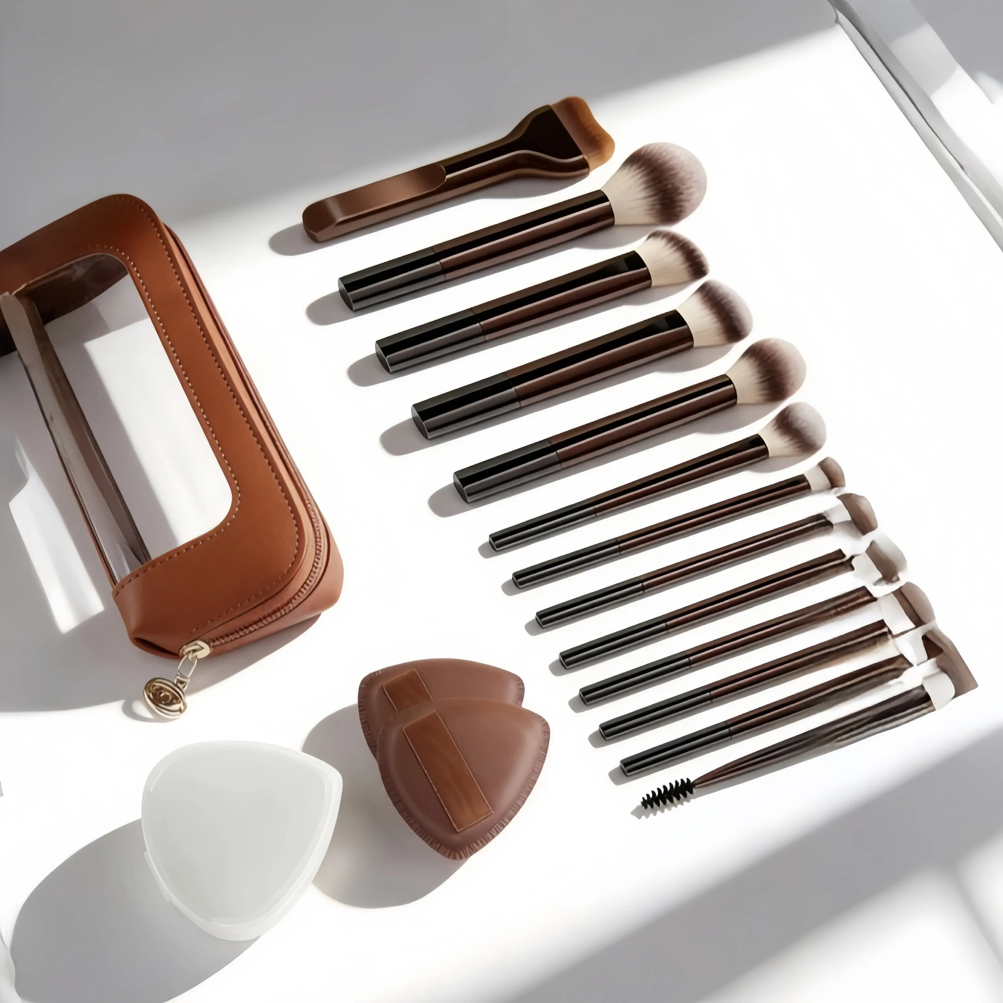 Professional Makeup Brush Set, Travel Brush Set, Beauty Tool Kit, Cosmetics Brushes Combination, 14pcs, Foundation Eye Mixed Highlighter, Includes Storage Bag, Beauty Tools Kit
