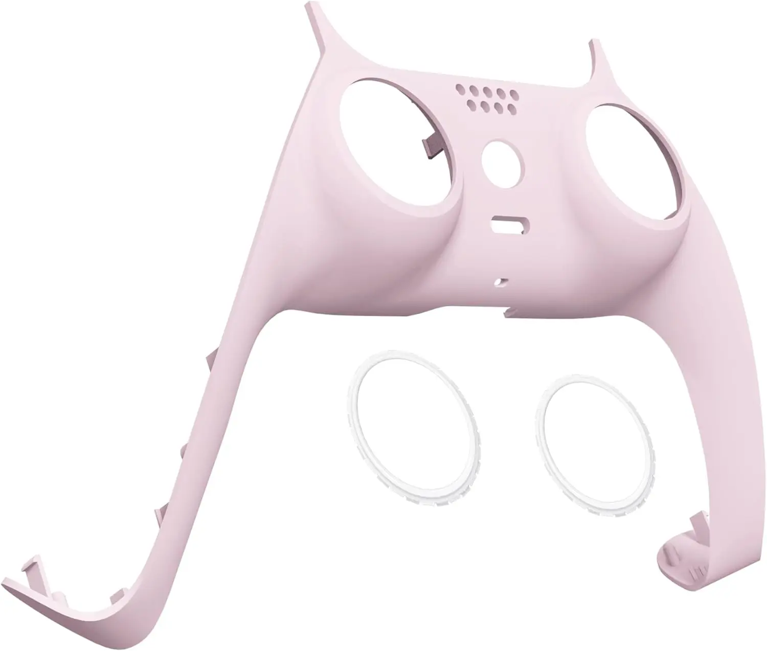 eXtremeRate Cherry Blossom Pink Clip-On Decorative Trim Shell Gaming Accessory for PS5 Controller, DIY Replacement Kit with Accent Rings, Custom Plates, Precision Cut Tool, Perfect Fit for Controller Design Upgrades