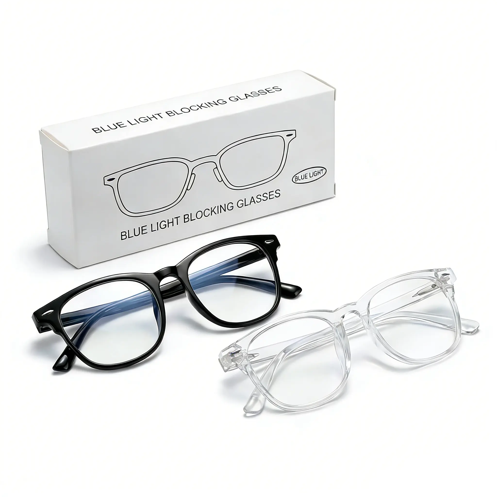 Blue Light Glasses for Women and Men, Classic Lightweight Fashion Frame for Computer & Gaming, Reduces Eye Strain, Non-Prescription, Bluelight Protection Non-Prescription Glasses, Anti-Blue Light Non-Prescription Glasses