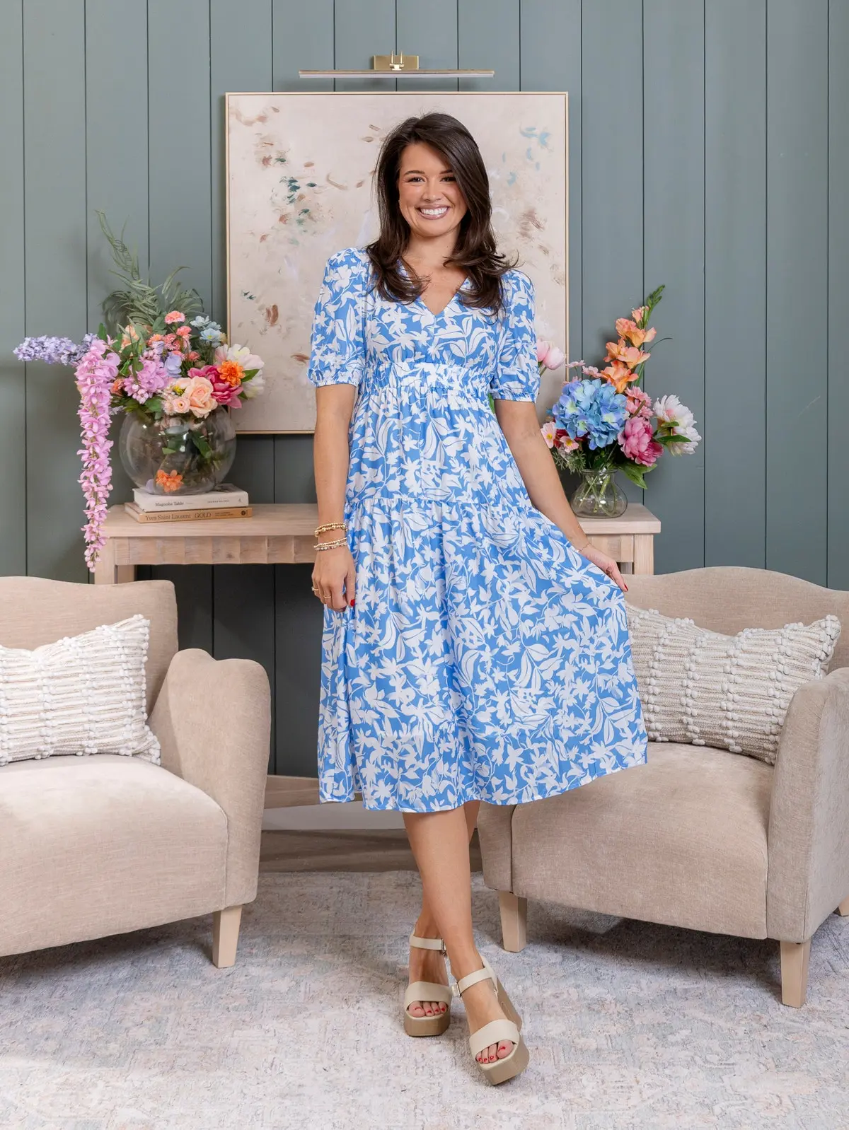flowy short floral dress Flirty Floral Dress main image 1