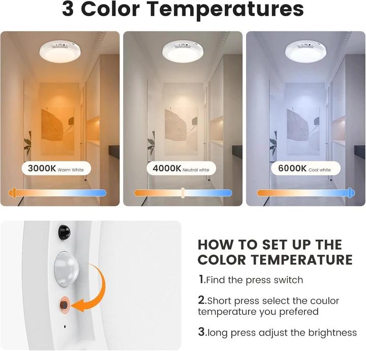 USB Rechargeable Motion Sensor Ceiling Light with Remote – Magnetic Wireless LED Ceiling Lamp, Battery Powered, Stick-On Light for Closet, Shower, Stairs, Hallway, Porch & Patio