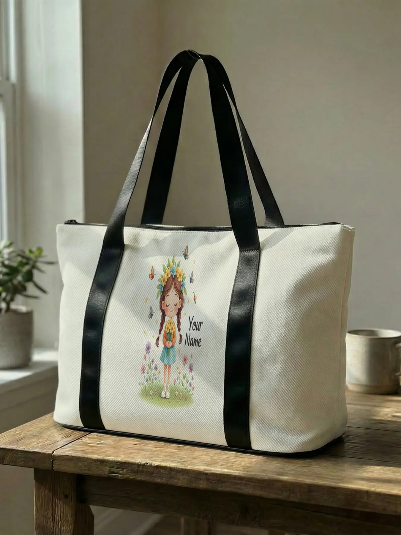 1 piece of Girl Printed Handbag, Large Capacity Travel Duffel Bag, Portable Overnight Bag, Stylish Travel Bag, Yoga Gym Bag, Sneaker Bag, Portable Crossbody Bag with Shoe Storage Compartment