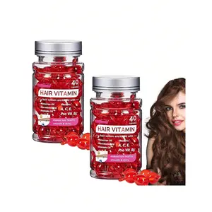 40/80pcs Hair Vitamin Serum Capsules 3-Month Supply - Nourishing Leave-In Treatment Serum With Argan Macadamia Avocado Oils, Vitamins A C E Pro B5 - Conditioner For Man And Women Daily Nourishment Supports Follicle Health