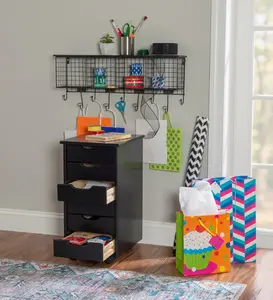 Black 6-Drawer Rolling Storage Cart
