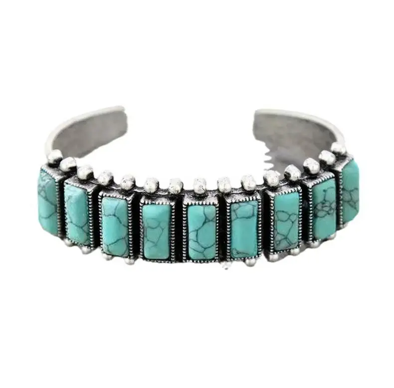Trixie Turquois Open Cuff Adjustable Silver Bangle Trixie Turquois Open Cuff Adjustable Silver Bangle