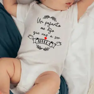 Vais a ser Abuela Pregnancy Announcement Baby Bodysuit Cotton Newborn Romper Announcement To Grandmother Baby Shower Gift