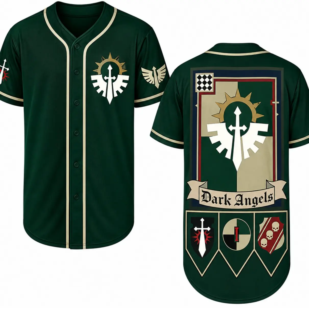 Warrior Chapter Baseball Jersey, Grimdark Sci-Fi Button Up for Men & Women, Tactical Fan Shirt, Tabletop Gaming Apparel