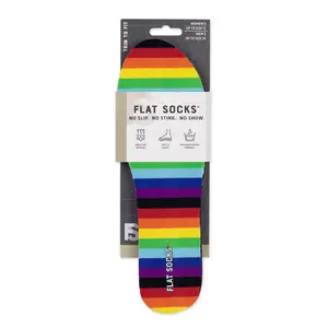 Rainbow FLAT SOCKS | No-Slip, Odor-Free, Cushioned Comfort | 100% Polyester Knit Soft