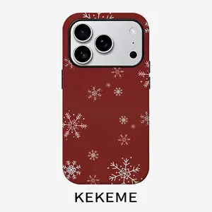 Simple retro snowflake creative pattern, stylish and unique 2-in-1 mobile phone case, durable and anti-drop, suitable for iPhone 17 16 15 14 13 12 11 Plus Pro Max Air, Samsung Galaxy S series and A series, gifts for relatives and friends