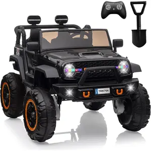 24V 2-Seater Kids Ride On Car, 4WD Electric Truck w/ Remote, 4×45W Motors, LED Lights, Music & 7Ah Battery (2 Packages)