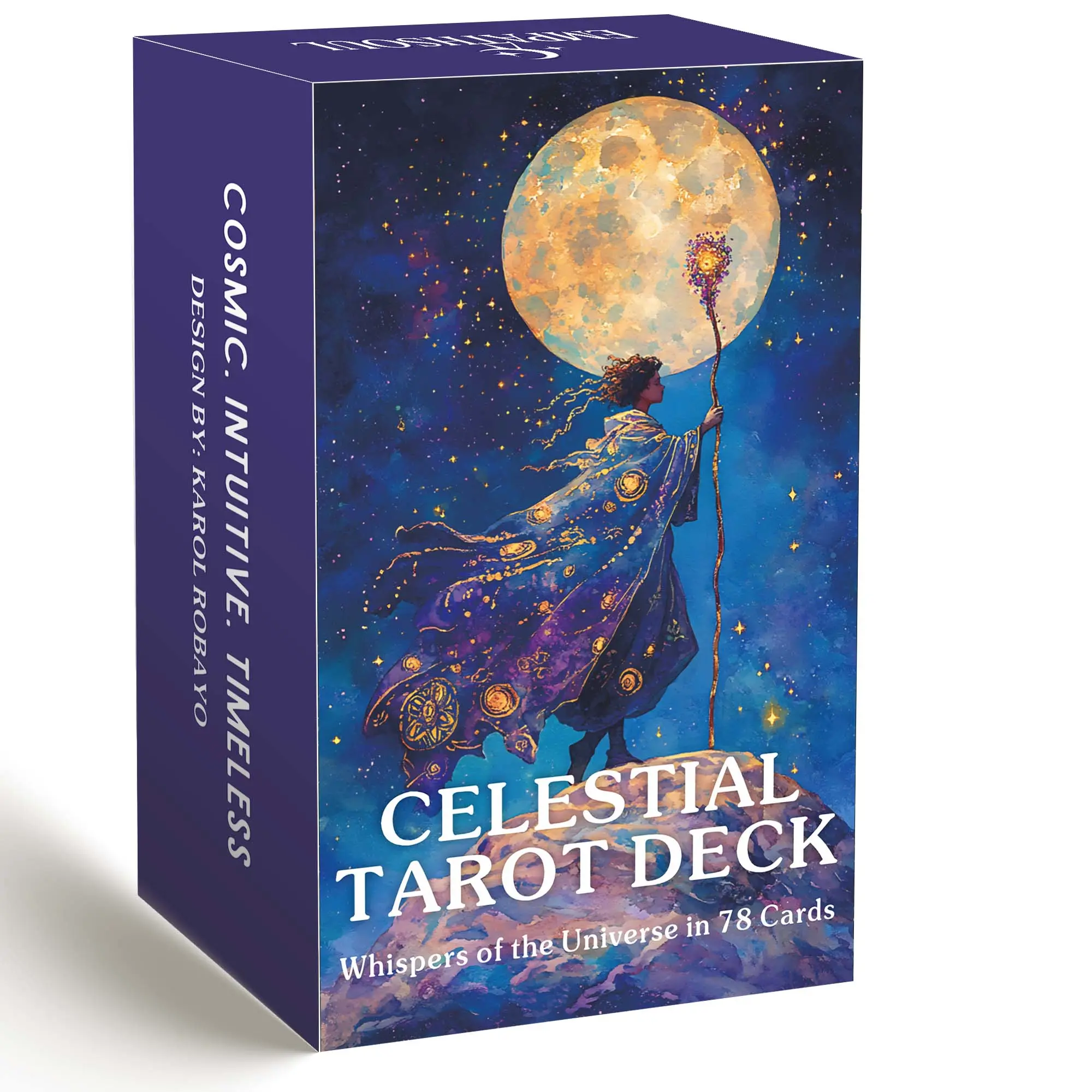 Classic Celestial Tarot Card Deck, 78 Cards, 13x8 Cm, Intuition, Cosmic, Planet, Universe & Spiritual Guidance, Ideal for Beginners, Includes Paper Instructions