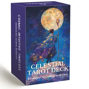 Classic Celestial Tarot Card Deck, 78 Cards, 13x8 Cm, Intuition & Spiritual Guidance, Ideal for Beginners, Includes Paper Instructions
