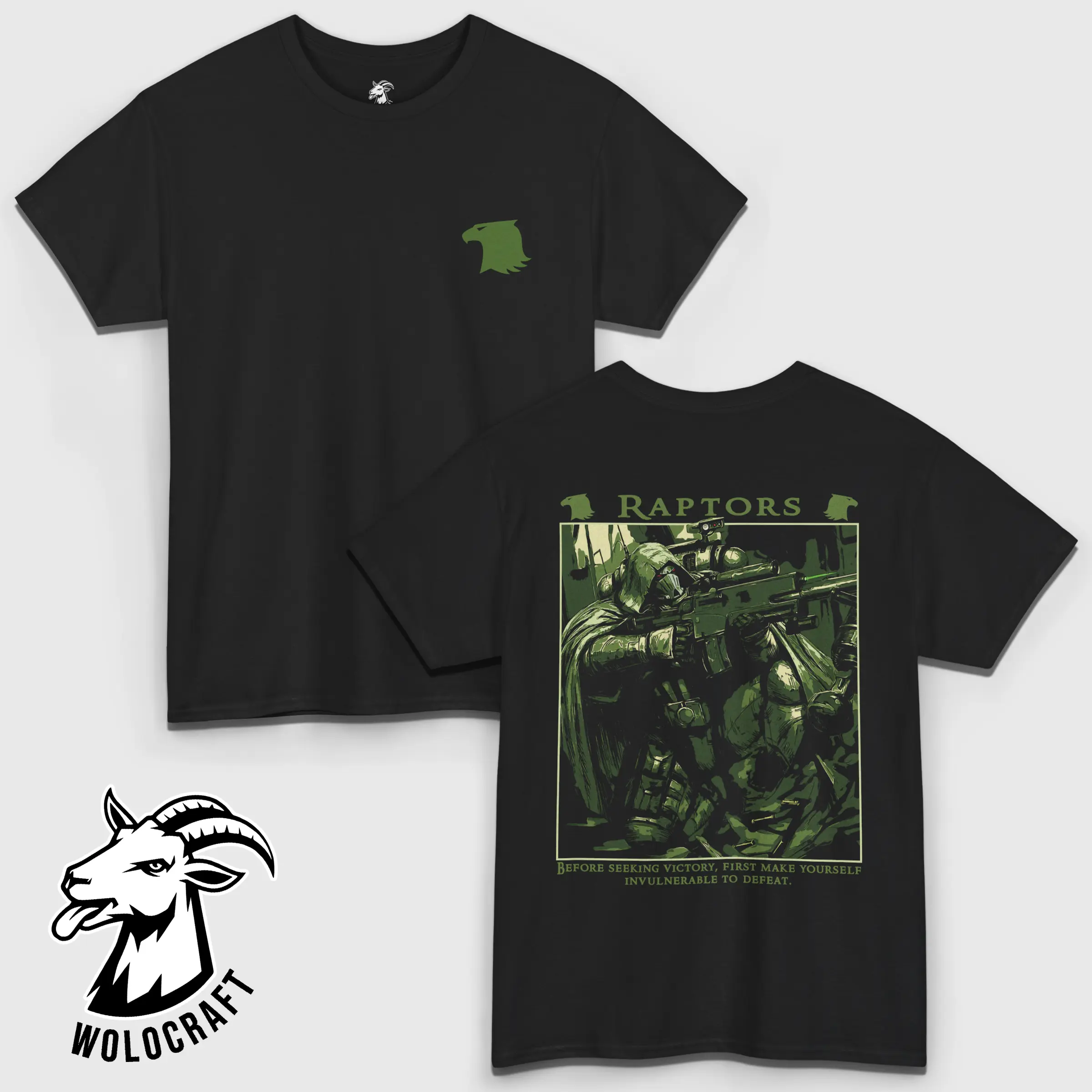 Raptors Warhammer 40k T-Shirt – Adeptus Astartes Graphic Tee, Space Marine Chapter Shirt, Unisex Cotton Top for Sci-Fi Gamers & Collectors, Grimdark Fan Apparel, Successor Chapter Raven Guard
