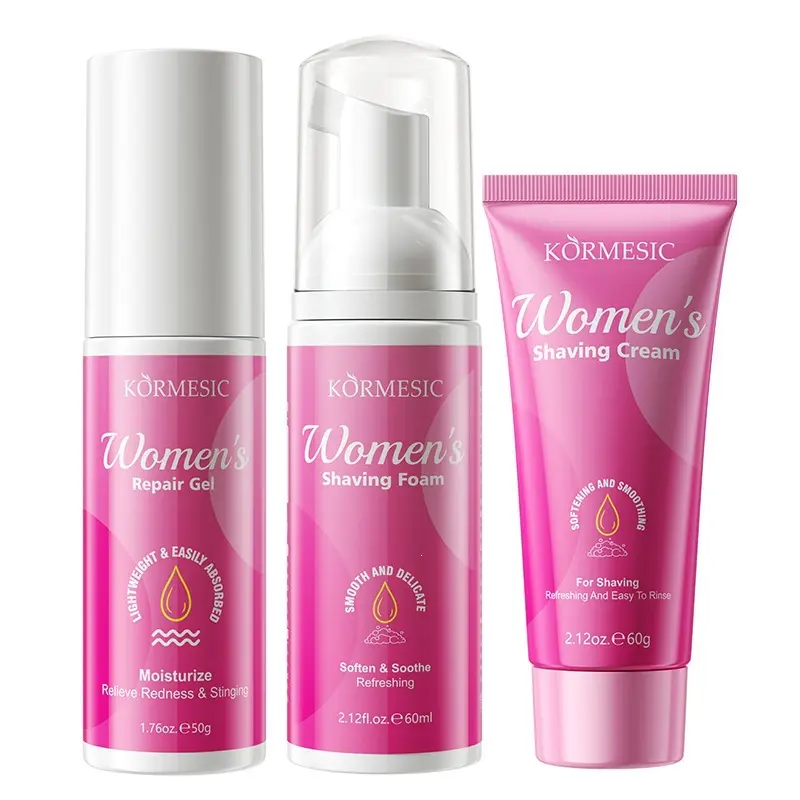 KORMESIC Complete Shaving Care Trio – Mild Shave Cream, Foaming Wash & Post-Shave Soothing Gel