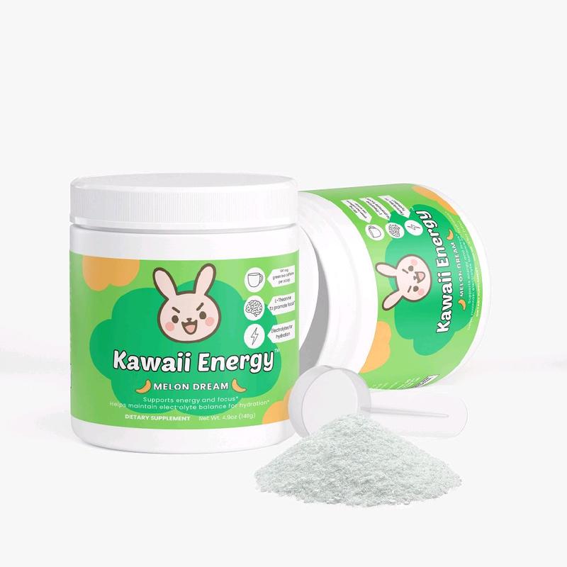 Kawaii Energy Melon Dream Energy Powder - Supports Energy and Focus, Maintains Electrolyte Balance, 4.8 oz