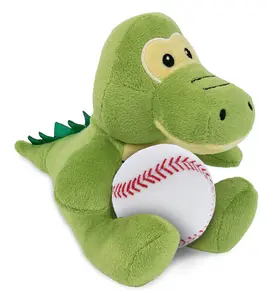 DOLLIBU Soft Plush Gator Stuffed Animal - 6 in Polyester Baseball-Themed Huggable Toy, Cute-Shaped Toddler-Safe Personalized Gift for Kids, Cute-Shaped Stuffed Toys, Toddler-Safe Stuffed Toys