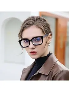 New High Beauty Square Internet Red Versatile Glasses Frame for Men and Women, Thin and Plain Light Glasses, Rice Nails, Plain Face, Myopia Glasses Frame