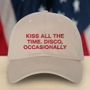 Kiss All The Time Disco Occasionally Embroidered Classic Baseball Cap, Harrry Styles Fan Merchandise For Men Women, Hat Gift Idea | 200326.R0672.ID01