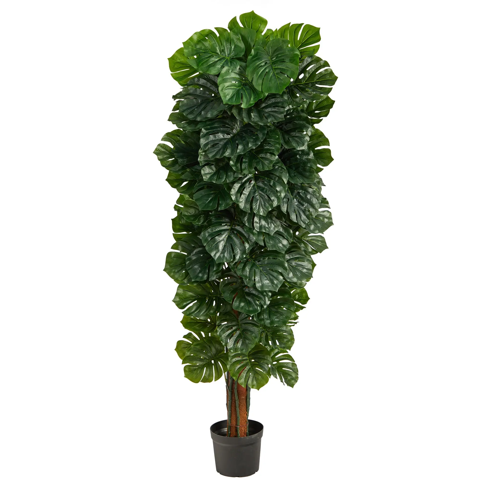 70-Inch Lifelike Fake Swiss Monstera Tropical Plant, Decorative Indoor-Outdoor Botanical Aesthetic Greenery Home Decor (70 inches from base)