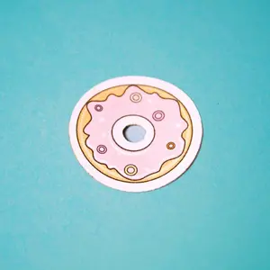 Kickstix Donut 1ct .5oz Vegan Leather Decorative Stickers for Footwear, Apparel, Accessories