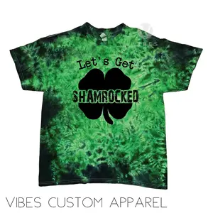 Let's Get Shamrocked St. Patrick's Day Green Cloud Crunch Tie Dye Unisex T-Shirt