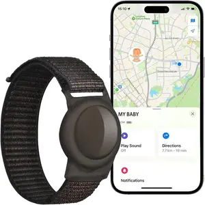 GPS Tracker for Kids (iOS only), Teen, Special Needs, and Elderly - Real-Time Mini Locator Watch Band with No Monthly Fee - Hidden Tracking Device for iOS - Works with  Find My