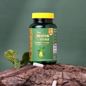 Premium Peppermint Oil Digestive Support Capsules- Vegan, Enteric-coated for IBS, Bloating & Gas Relief, 60 Capsules. 180 mg