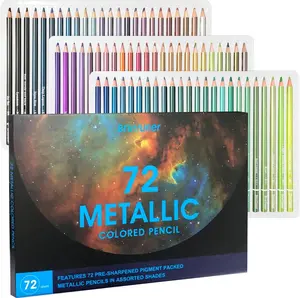 72 Metallic Colored Pencils, Colored Pencils for Adult Coloring, Soft Core Coloring Pencil, Drawing Pencil for Kids Adults Beginners Artists Drawing Sketching