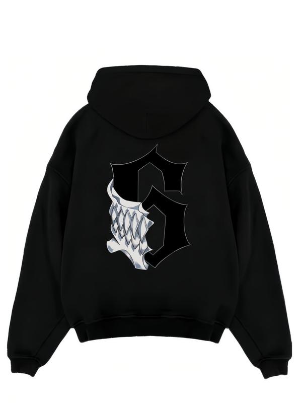 Anime Pattern Hoodie, Grimmjow X Mask Design, Comfortable Long Sleeve Pullover, Perfect for Anime Lovers and Daily Wear
