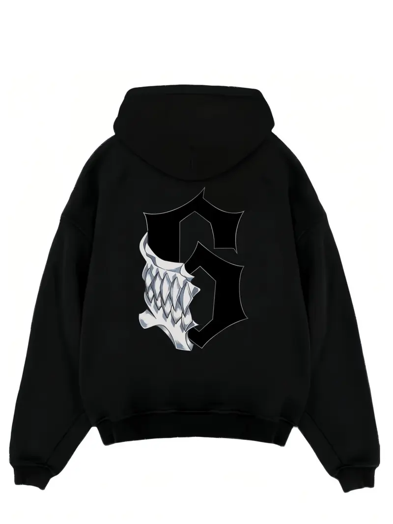 Anime Pattern Hoodie, Grimmjow X Mask Design, Comfortable Long Sleeve Pullover, Perfect for Anime Lovers and Daily Wear