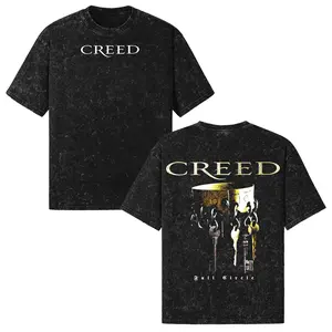 Creed - Full Circle Washed T-Shirt, Double Printed Oversized Music Band Washed Tee, Rock Band Double Printed Washed Hoodie, Gift For Band Fan Crewneck Casual