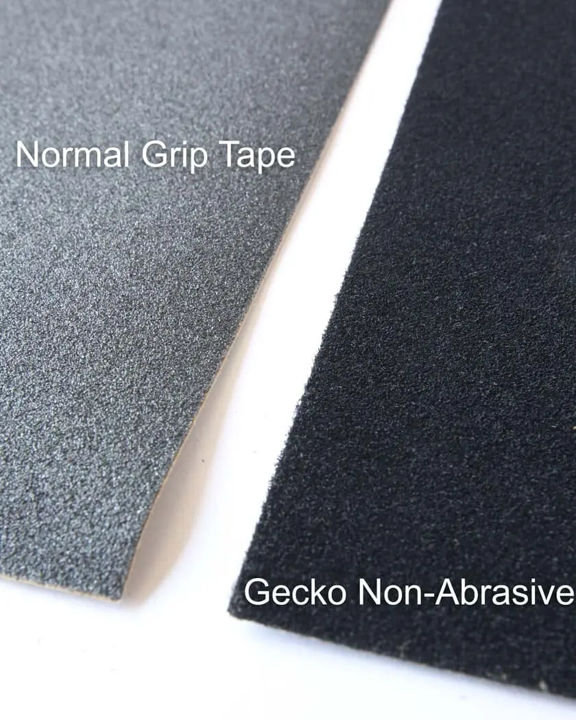 Non-Abrasive Skateboard Griptape Sheet - Solid Black Unisex Skateboard Part for Everyday Use, Provides a Secure, Shoe-Friendly Grip to Protect Shoes, Gecko, Protects Skate Shoes