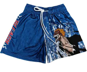 Bleach Ichigo Culture Shorts Men's Basketball Shorts Workout Sport Knee Pants with Pockets Athletic Sweat Walking Summer Shorts