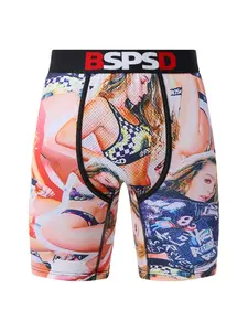 1Pcs Men's Underwear Boxers Fun Print Mens Fitted Knit Boxers Briefs Breathable Comfort Sports Boxer Shorts Moisture-Wicking Inner Layer Bottoms Underpants Stretchy Boxer Briefs