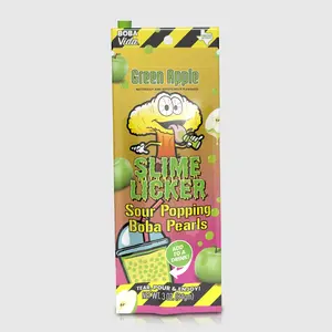 Slime Licker Green Apple Sour Popping Boba Pearls, 3 oz. Tangy Beverage