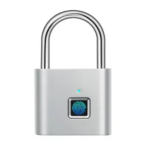 Mini Smart Fingerprint Padlock, Waterproof Security Anti-theft Keyless USB Rechargeable Door Lock, Multipurpose Smart Padlock for Home, Office, Dormitory