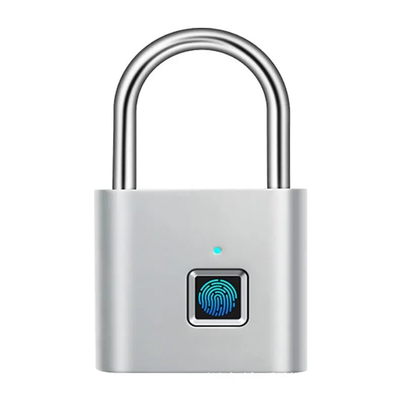 Mini Smart Fingerprint Padlock, Waterproof Security Anti-theft Keyless USB Rechargeable Electronic Door Lock, Multipurpose Smart Padlock for Home, Office, Dormitory