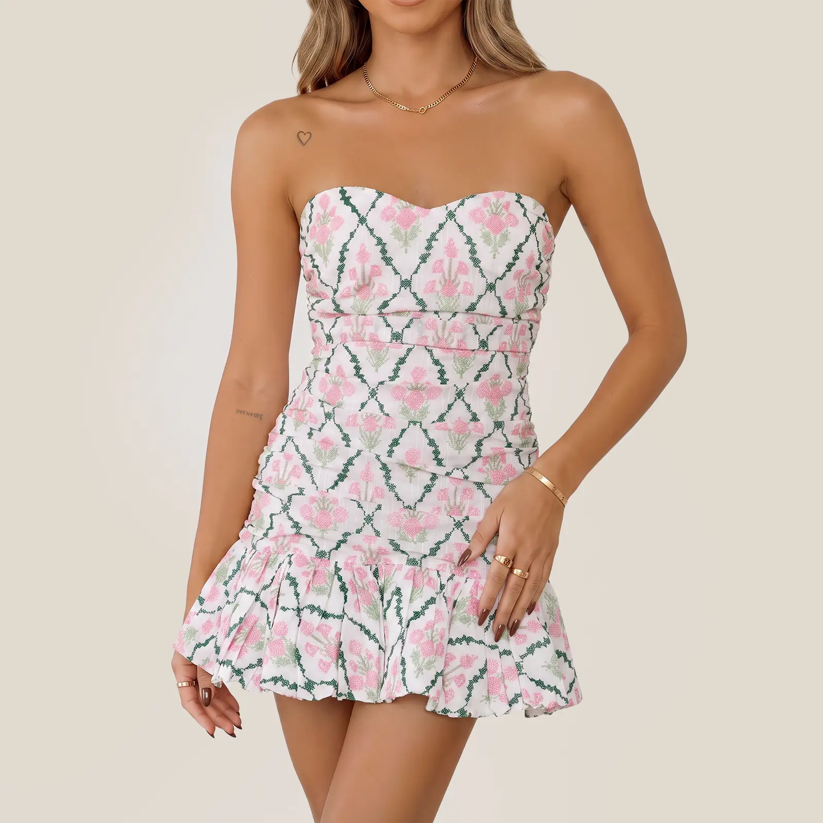 Hello Molly Dance My Way Mini Dress Green Strapless Hoco Dress
