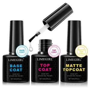 3pcs Base Coat Top Coat Matte Top Coat Gel Nail Polish Set, Soak off UV LED No Wipe Gel Base and Top Coat Kit, Long Lasting 30+ Days, High Gloss, Smooth & Glossy Matte Finish, Nail Art Manicure Tools, Nail Care