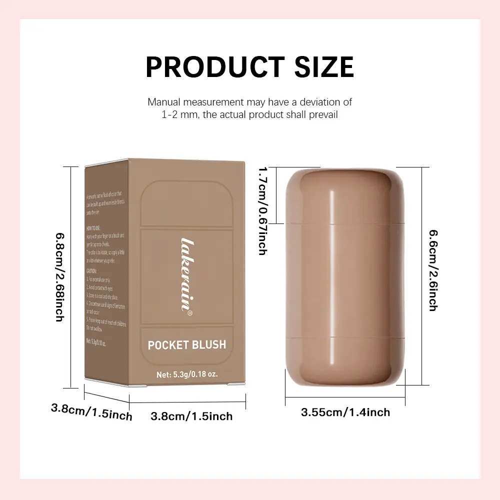 Hydrating Creamy Silk Pocket Blush Glow Stick #6 Bronze-Dark Gold - Blendable Creamy Cheek Multistick, Long-Wear Waterproof Smudge-Proof Cosmetic with Aesthetic Radiant Soft Glam Glow for Adults, Gold Blush