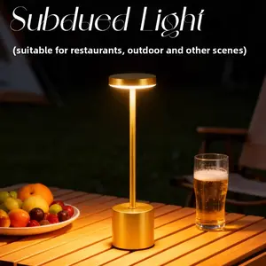 Modern and simple touch dimmable LED table lamp, wireless portable USB rechargeable night light, bedroom bedside atmosphere lamp, living room and study decorative lighting, adjustable brightness warm atmosphere night light
