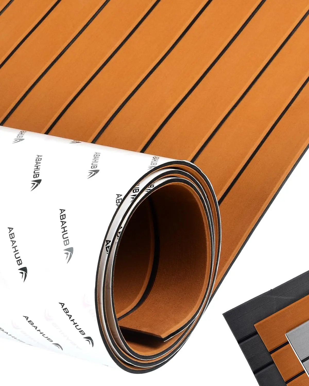 Abahub EVA Foam Boat Decking 96''x45.6''/36''/28.8''/24''/16.8'', 48''x16.8'' Self-Adhesive Faux Teak Marine Flooring Sheet for Boats Yacht