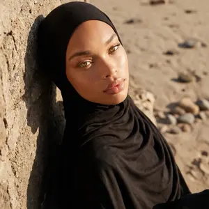 Black Maxi Jersey Hijab| Stretchy Cotton Headwrap | Jersey Stretchy Headwrap | Stretchy Turban|