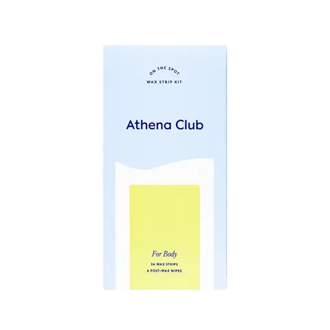 Athena Club Wax Strip Kit for Body - 24 Wax Strips & 6 Post-Wax Wipes for Hair Removal, Smooth Finish, and Plant-Based Comfort