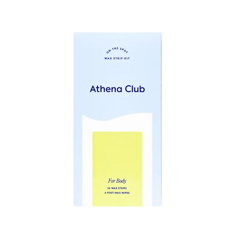 Athena Club Wax Strip Kit for Body - 24 Wax Strips & 6 Post-Wax Wipes for Hair Removal, Smooth Finish, and Plant-Based Comfort