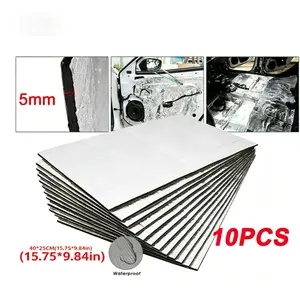 Heat & Sound Insulation Mat Self-Adhesive Sound Deadener Mat Noise Control Hood Insulation Sound Deadening Dampening Mat for Engine Hood Roof 10 Pieces