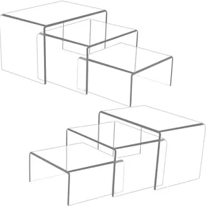Ouskr 6 Pcs Acrylic Risers for Display, Acrylic Display Riser, Clear Display  Ouskr