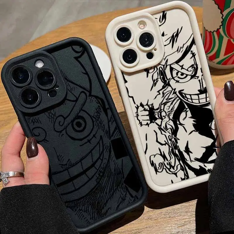 Ones P-Pieces Luffys Phone Case For Apple iPhone 17 Air 16E 16 15 14 13 12 Mini Pro Max Plus Eyes Ladder Soft Cover