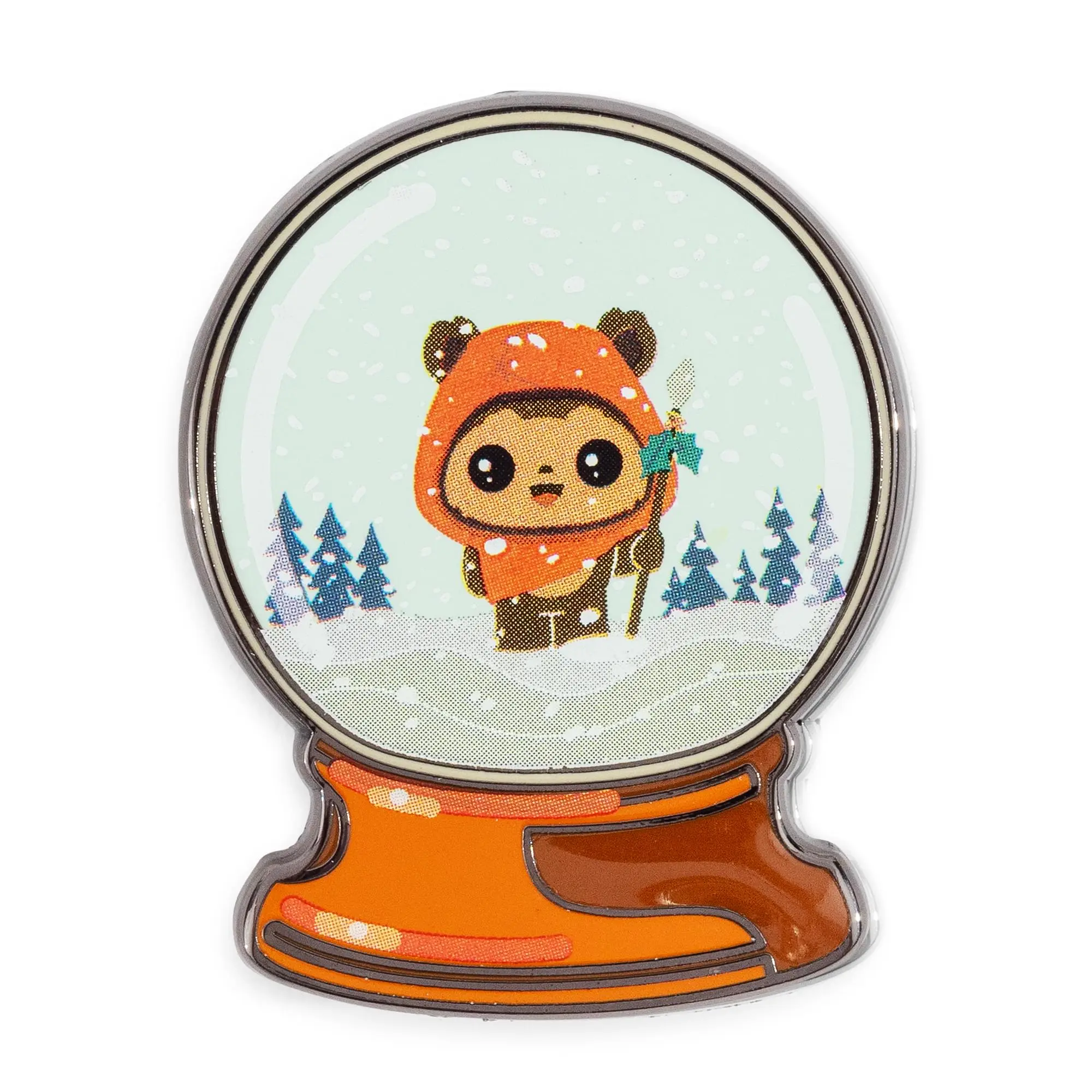 Star Wars Ewok Character Wicket Holiday Winter Snow Globe Enamel Collector Pin, Festive Home Decor Holiday Gift, Enamel Metal