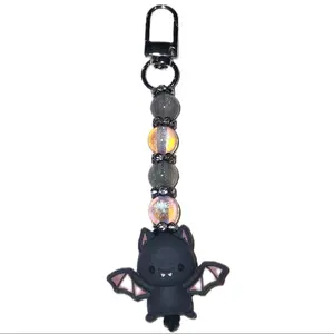 Cute Bat - Glitter Bead Design - Cellphone Smartphone Charm - Bag Clip Keychain Accessory - Compact & Convenient - Versatile Use - Fun Accessory